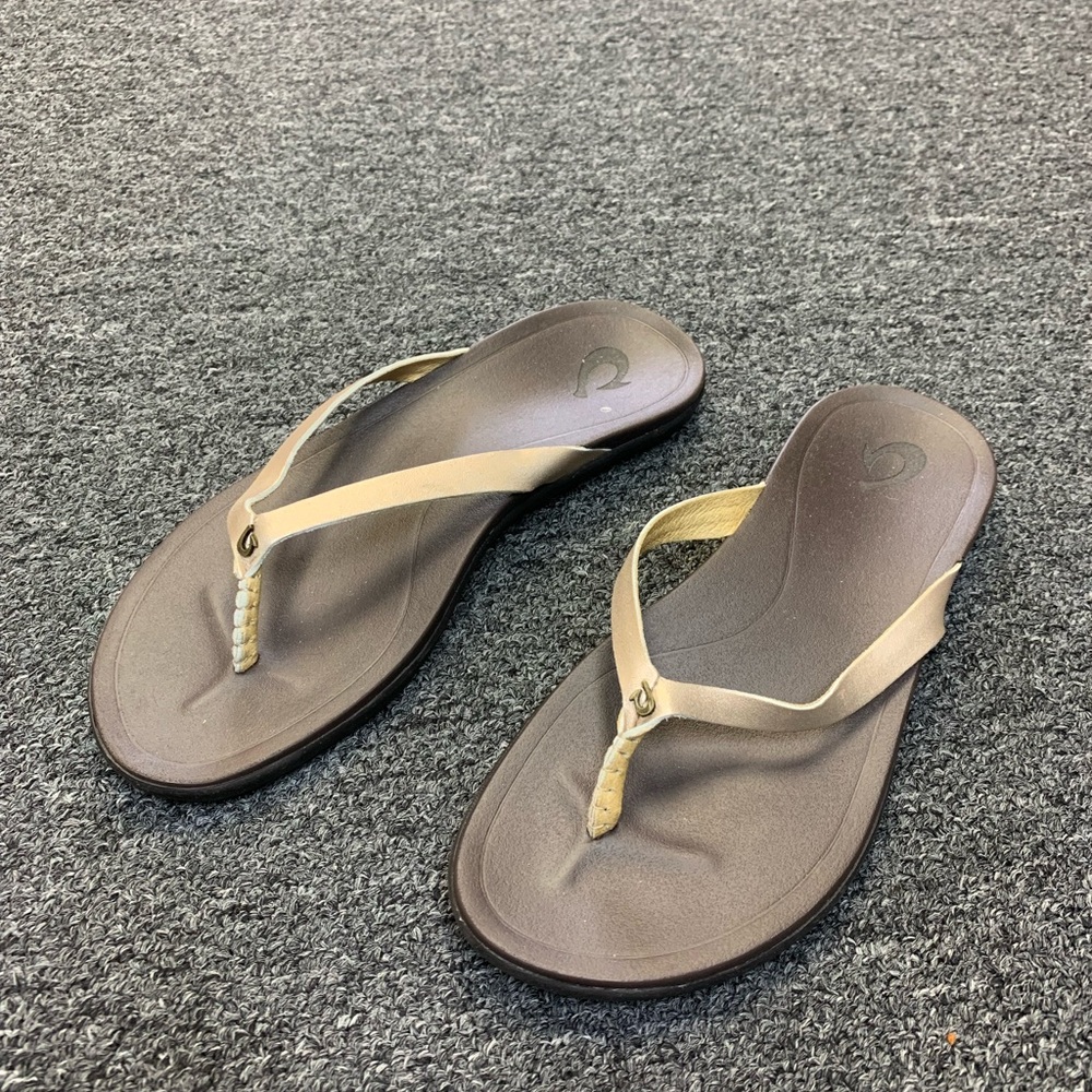 OluKai Tan Sandals with Contoured Footbed